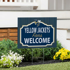 Georgia Tech Coroplast Yard Sign, "Fans Welcome", Collegiate, Home