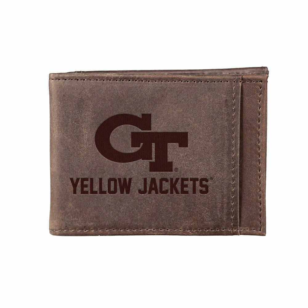 Front Pocket Wallet w/ RFID Blocking, Georgia Tech, Brown, Collegiate, Home