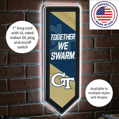 LED Wall Decor, Pennant, Georgia Tech, Collegiate, Home