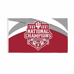 Indiana University, Div 1 Champs, Single Sided Flag w/ 2 Grommets, 3'x, Collegiate, Home