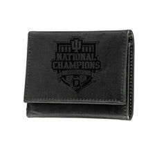 Indiana University, Div 1 Champs, Wallet, Tri-fold, Black, Collegiate, Home