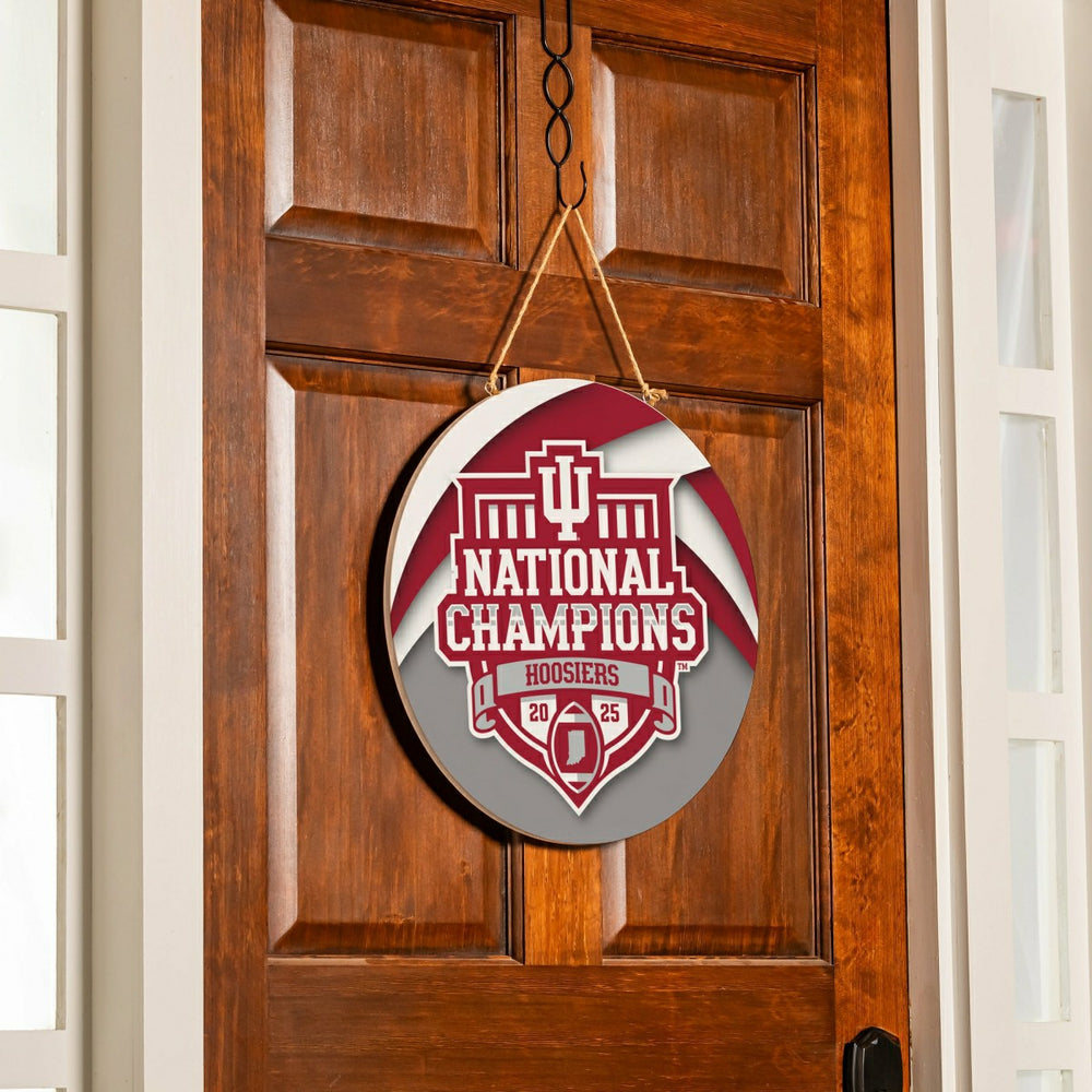 Indiana University, Div 1 Champs, Round Door Decor with Hanging Rope, , Collegiate, Home