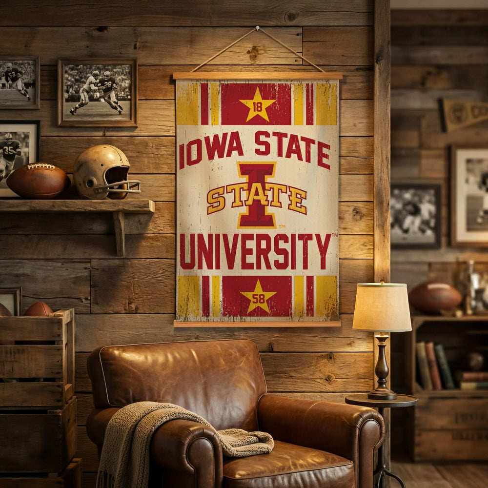 Iowa State University, Canvas Wall Tapestry, Medium, 36x24, Collegiate, Home