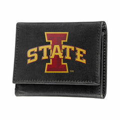 Iowa State University Black Tri-Fold Embroidered Wallet w/ RFID Blocki, Collegiate, Home