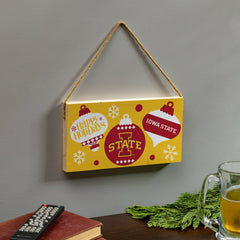 Iowa State University Holiday Wood Wall Sign, 6x11, Collegiate, Home
