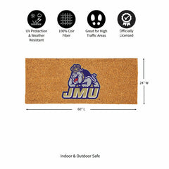 James Madison University Extra Large Full Color Coir Mat, 60"x24", Collegiate