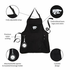 Grill Apron, Black, Kansas State University, Collegiate, Home