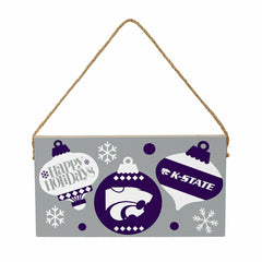Kansas State University Holiday Wood Wall Sign, 6x11, Collegiate, Home