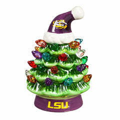 4" Mini LED Tabletop Christmas Tree, Set of 2, Louisiana State Univers, Collegiate, Home
