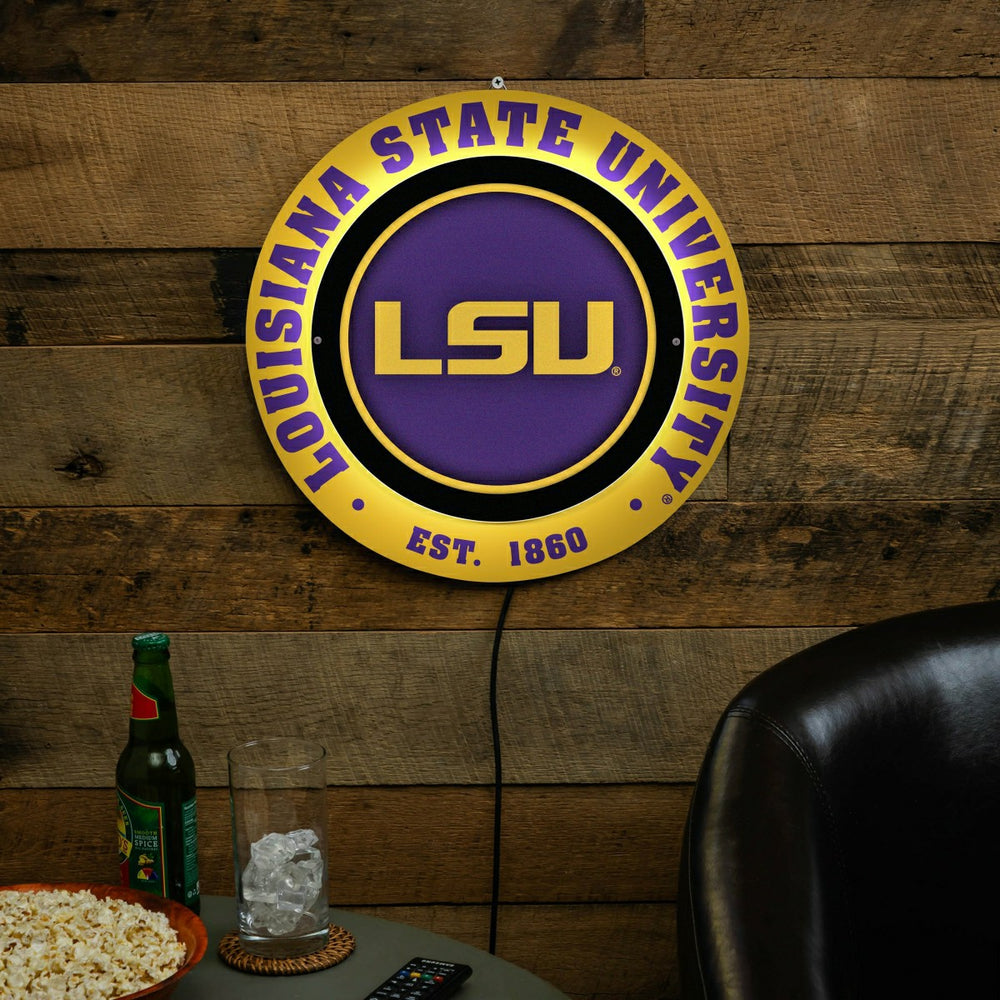 Louisiana State University, Metal Lite, Round, Collegiate
