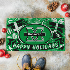 Marshall University Holiday PVC Mat, 28"x16", Collegiate