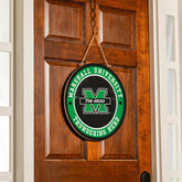 Marshall University Round Door Décor with Hanging Rope, 18x18, Collegiate, Home