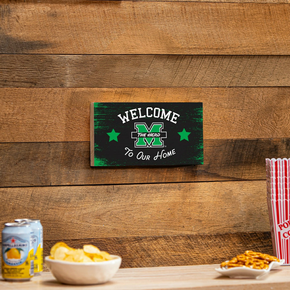 Marshall University Wood Wall Sign, 6x11, Collegiate, Home