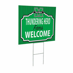 Marshall University Coroplast Yard Sign, "Fans Welcome", Collegiate, Home