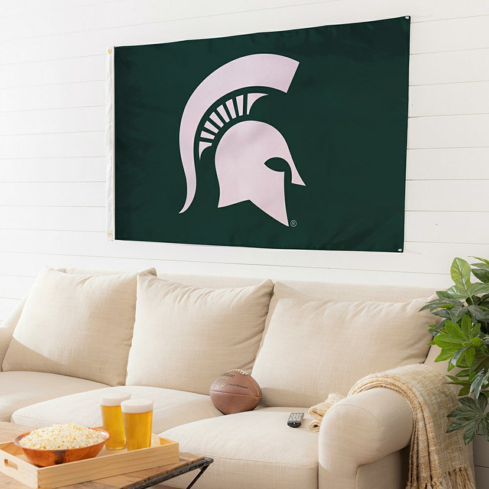 Michigan State University Single Sided Estate Flag with 2 Grommets, 3', Collegiate, Home