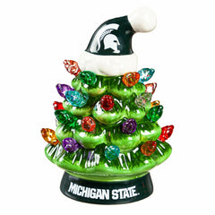 4" Mini LED Tabletop Christmas Tree, Set of 2, Michigan State Universi, Collegiate, Home