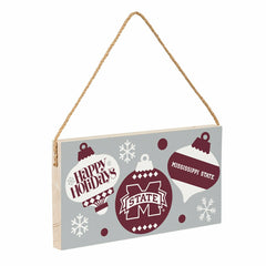 Mississippi State University Holiday Wood Wall Sign, 6x11, Collegiate, Home