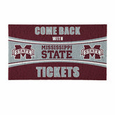 28" x 16" PVC Trapper Mat, Come Back with Tickets, Mississippi State U, Collegiate