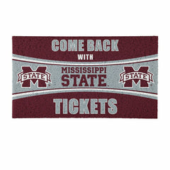 28" x 16" PVC Trapper Mat, Come Back with Tickets, Mississippi State U, Collegiate