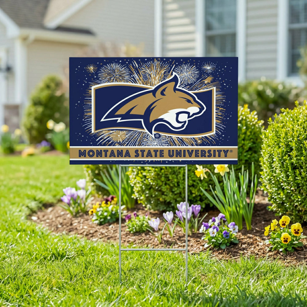 Montana State University Yard Sign, Patriotic, Collegiate, Home