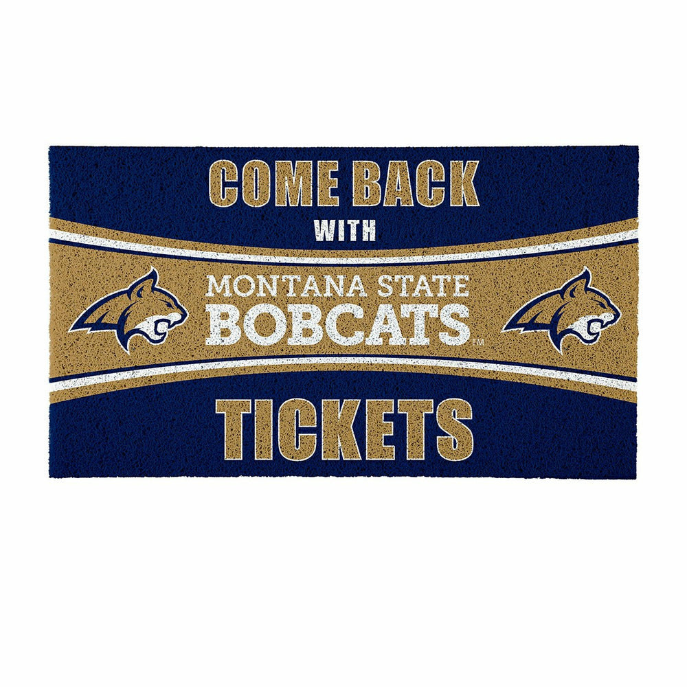 28" x 16" PVC Trapper Mat, Come Back with Tickets, Montana State Unive, Collegiate