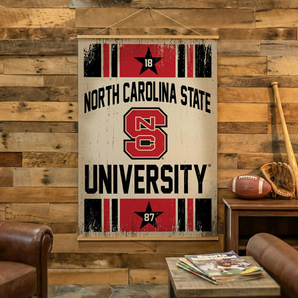 North Carolina State University, Canvas Wall Tapestry, Large, 54x36, Collegiate, Home