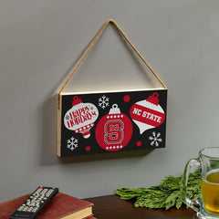North Carolina State University Holiday Wood Wall Sign, 6x11, Collegiate, Home