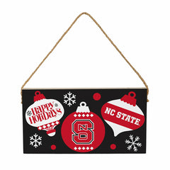 North Carolina State University Holiday Wood Wall Sign, 6x11, Collegiate, Home