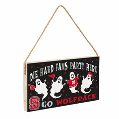 North Carolina State University Halloween Wood Wall Sign, 6x11, Collegiate, Home