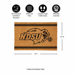 North Dakota State University Large One Color Coir Mat, 36"x24", Collegiate