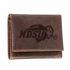 North Dakota State University, Tri-Fold Wallet, Brown, CH, 100% Genuin, Collegiate, Home