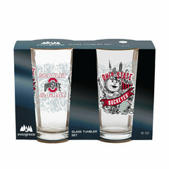 Ohio State University 16oz Glass pint, Set of 2, Collegiate, Home