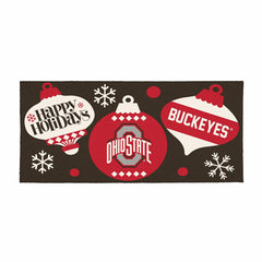 Ohio State University Holiday Flocked Coir Sassafras Switch Mat, 22"x1, Collegiate