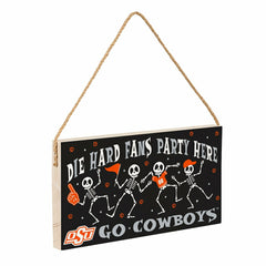 Oklahoma State University Halloween Wood Wall Sign, 6x11, Collegiate, Home
