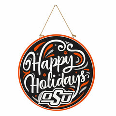 Oklahoma State University Holiday Round Door Décor with Hanging Rope, , Collegiate, Home