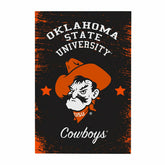 Oklahoma State University Wood Wall Sign, 16x24, Collegiate, Home