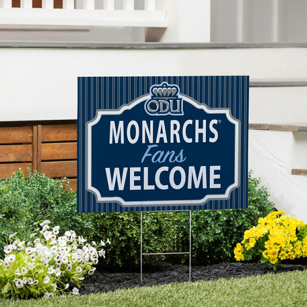 Old Dominion University Coroplast Yard Sign, "Fans Welcome", Collegiate, Home