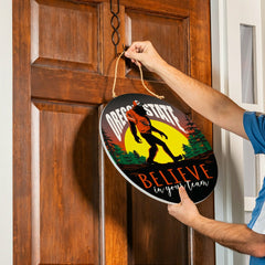 Oregon State University Bigfoot Round Door Décor with Hanging Rope, 18, Collegiate, Home