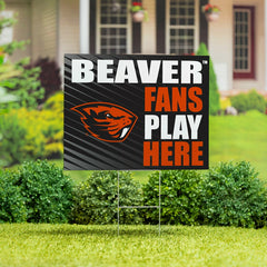 Oregon State University Coroplast Yard Sign "Fans Play Here", Collegiate, Home