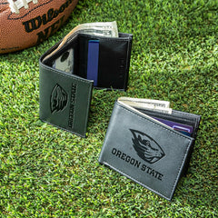 Oregon State University, Bi-Fold and Tri-Fold Wallet Gift Set, Black, Collegiate, Home