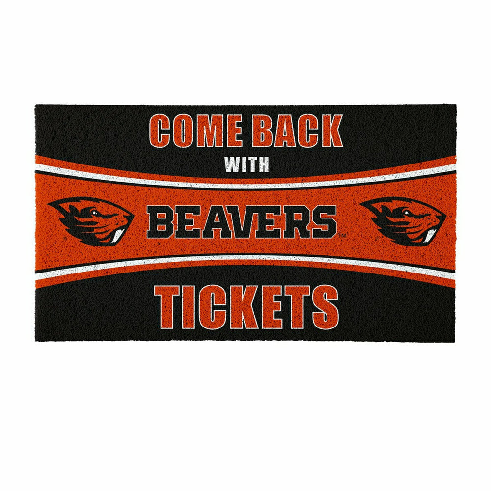 28" x 16" PVC Trapper Mat, Come Back with Tickets, Oregon State Univer, Collegiate