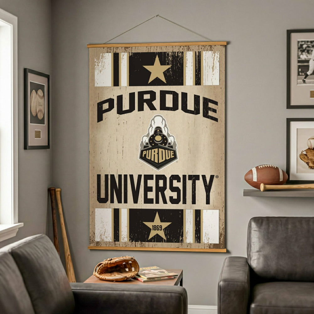 Purdue University, Canvas Wall Tapestry, Large, 54x36, Collegiate, Home