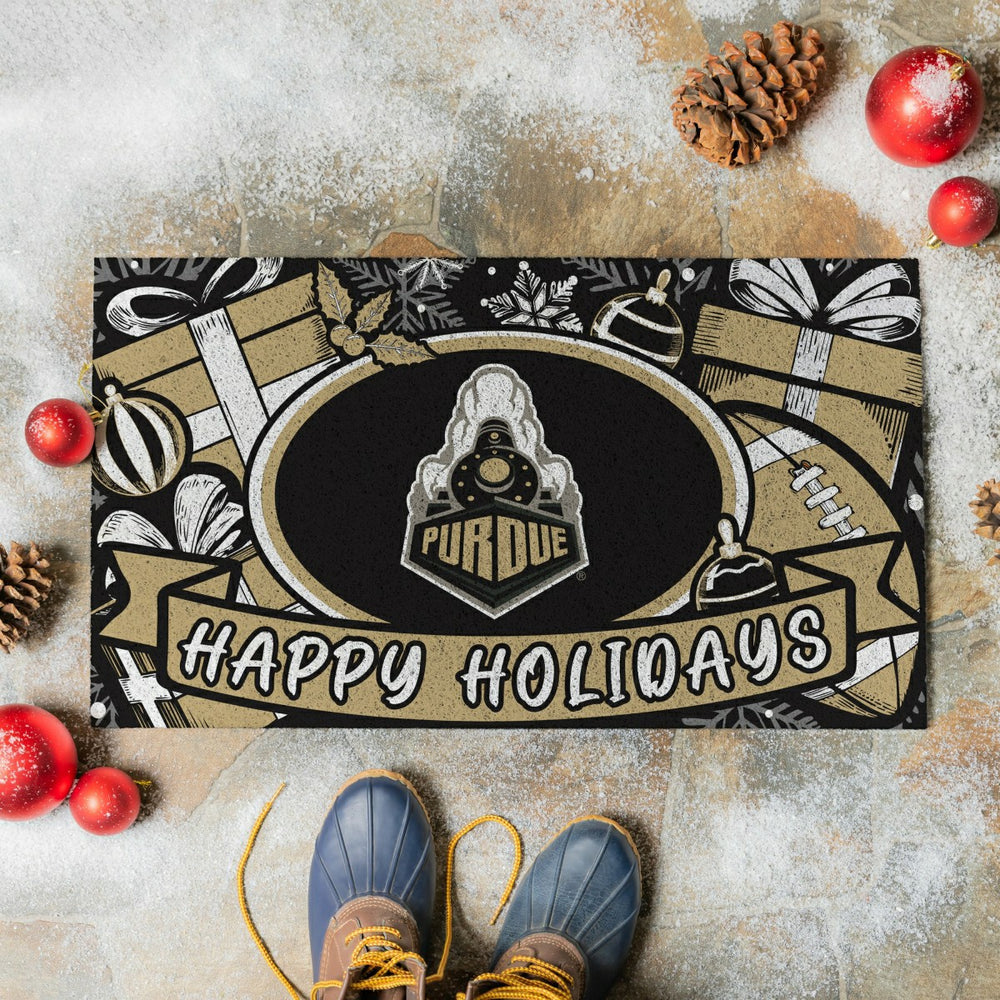 Purdue University Holiday PVC Mat, 28"x16", Collegiate