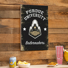 Purdue University Wood Wall Sign, 16x24, Collegiate, Home