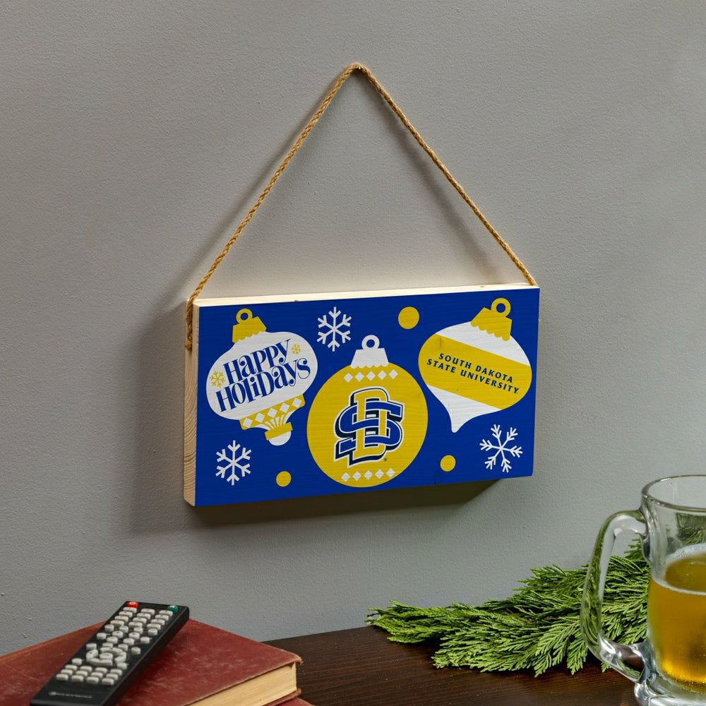 South Dakota State University Holiday Wood Wall Sign, 6x11, Collegiate, Home