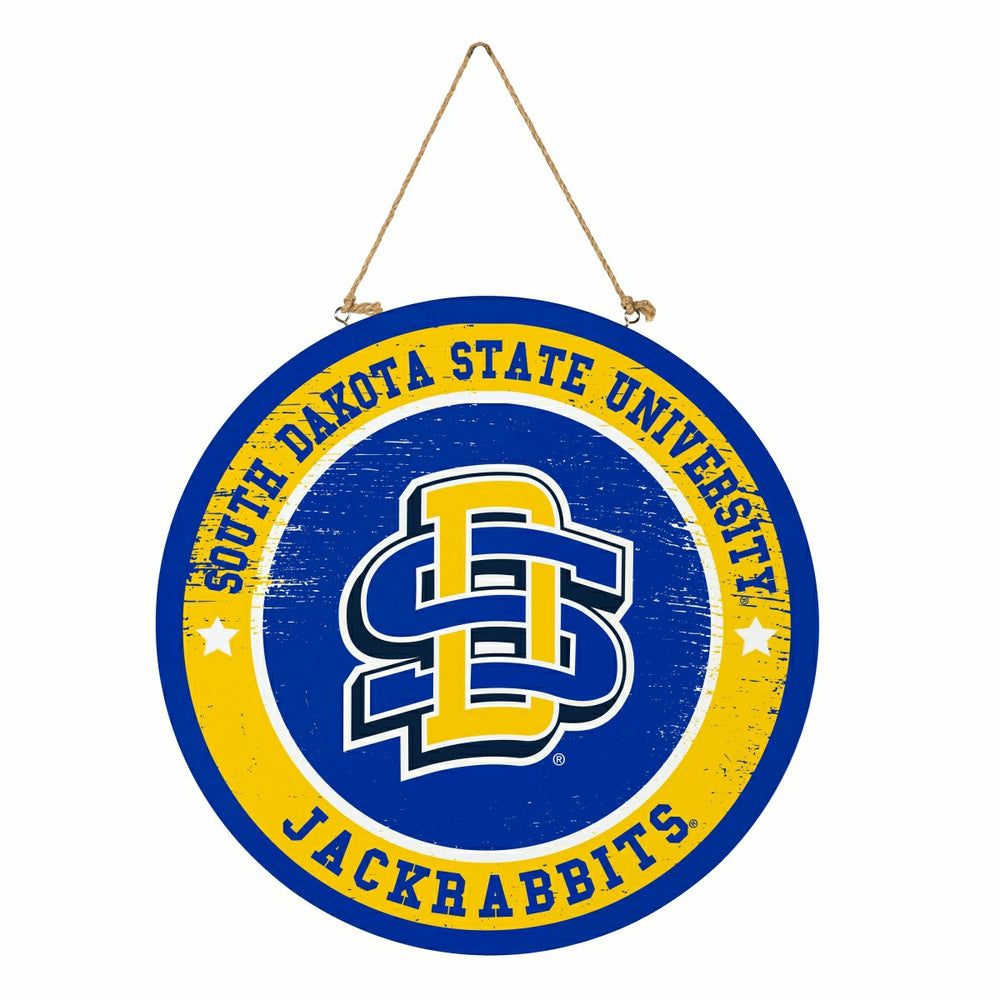 South Dakota State University Round Door Décor with Hanging Rope, 18x1, Collegiate, Home