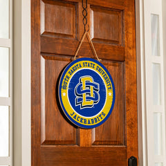 South Dakota State University Round Door Décor with Hanging Rope, 18x1, Collegiate, Home