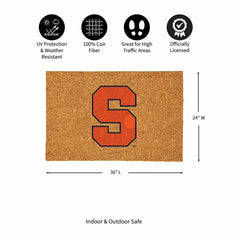 Syracuse University Large Full Color Coir Mat, 36"x24", Collegiate