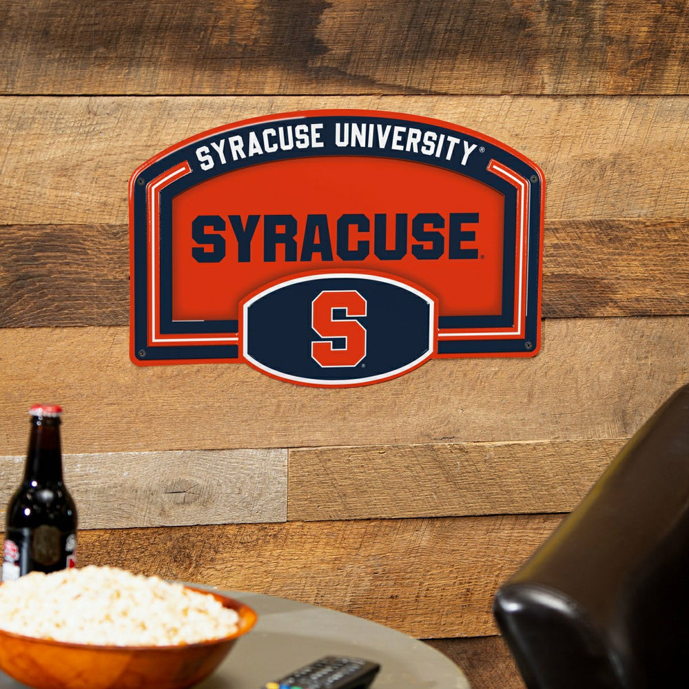 Syracuse University USA Embossed Steel Wall Sign, 11" x 17", Collegiate, Home
