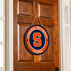 Syracuse University Round Door Décor with Hanging Rope, 18x18, Collegiate, Home